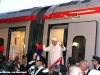 Papa Benedetto XVI scende dal Pendolino ETR 600 02 al suo arrivo ad Assisi. (27/10/2011; FS Italiane / tuttoTreno)
