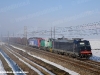 Treno merci 44083 SBB Cargo trainato dalla E 484 105SR con le locomotive D 100 001SR e E 474 003SR di rimando. (SanthiÃ , 16/01/2009; foto Massimo Rinaldi / tuttoTreno)