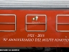 La presentazione del treno commemorativo per i 90 anni del viaggio del Milite Ignoto da Aquileia a Roma: la scritta sulla carrozza mostre 50 83 89-78 003-4. (Roma Termini; 28/10/2011; foto Davide Porciello / tuttoTreno)