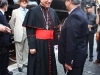 Il Presidente di Caritas Internazionalis Monsignor R. Maradiag si intrattiene con il capostazione RFI distaccato per l'occasione alla stazione di CittÃ  del Vaticano. (Roma, 21/05/2011; Francesco Maria / tuttoTreno)