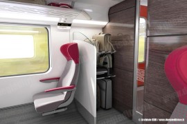 Una bagagliera verticale nella carrozza di 1ª classe dei nuovi treni IC a doppio piano. (© Copyright 2010 SBB CFF FFS / TuttoTreno)