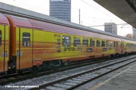 La carrozza Unica del treno di Arena Ways a Milano Porta Garibaldi. (21/01/2011; foto Marco Bruzzo / tuttoTreno)