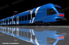Il convoglio FLIRT realizzato per la Sistemi Territoriali: questo potrebbe essere uno dei treni in lizza per la partecipazione alla gara di Trenitalia. (Stadler / TuttoTreno)